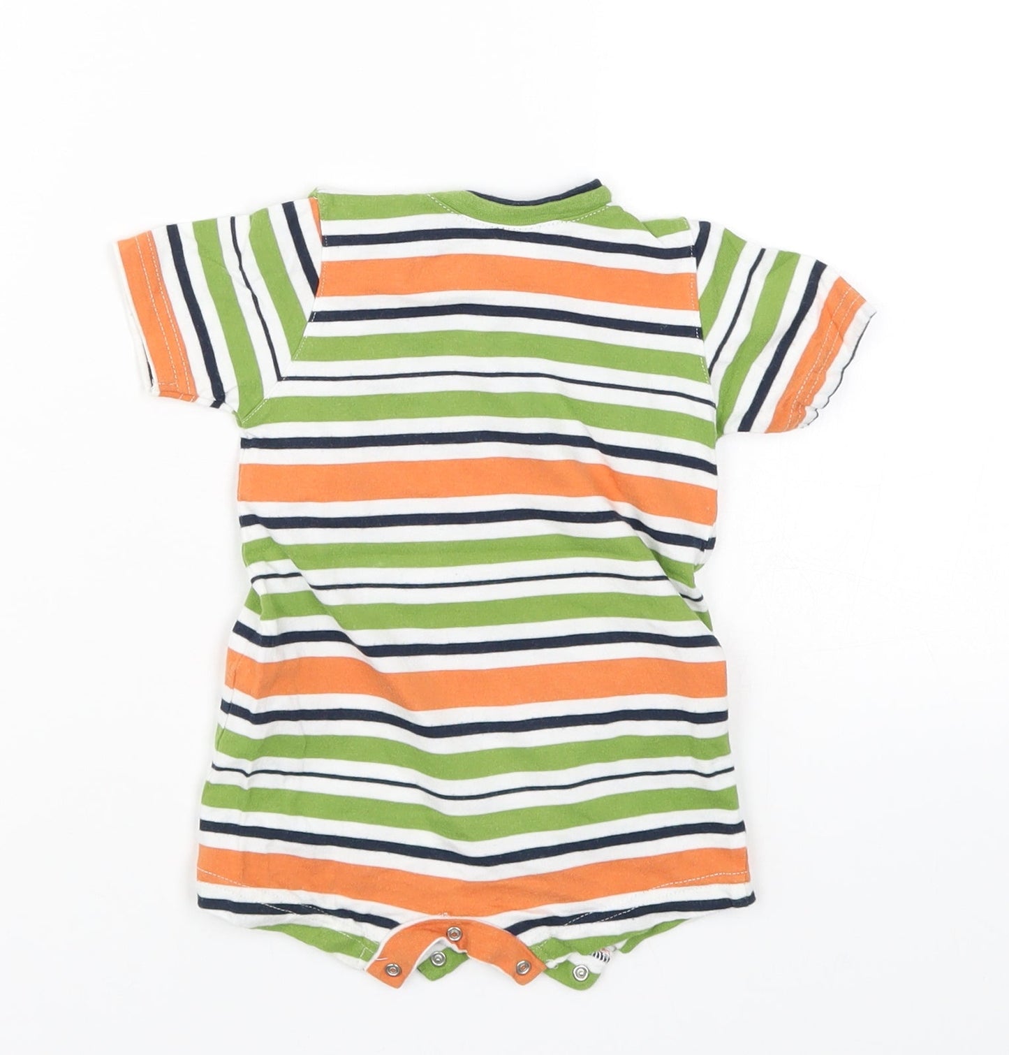 TUP TUP Boys Green Striped  Romper One-Piece Size 0-3 Months  - Orange The Baby Gang Cat