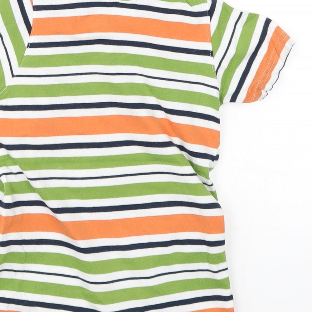 TUP TUP Boys Green Striped  Romper One-Piece Size 0-3 Months  - Orange The Baby Gang Cat