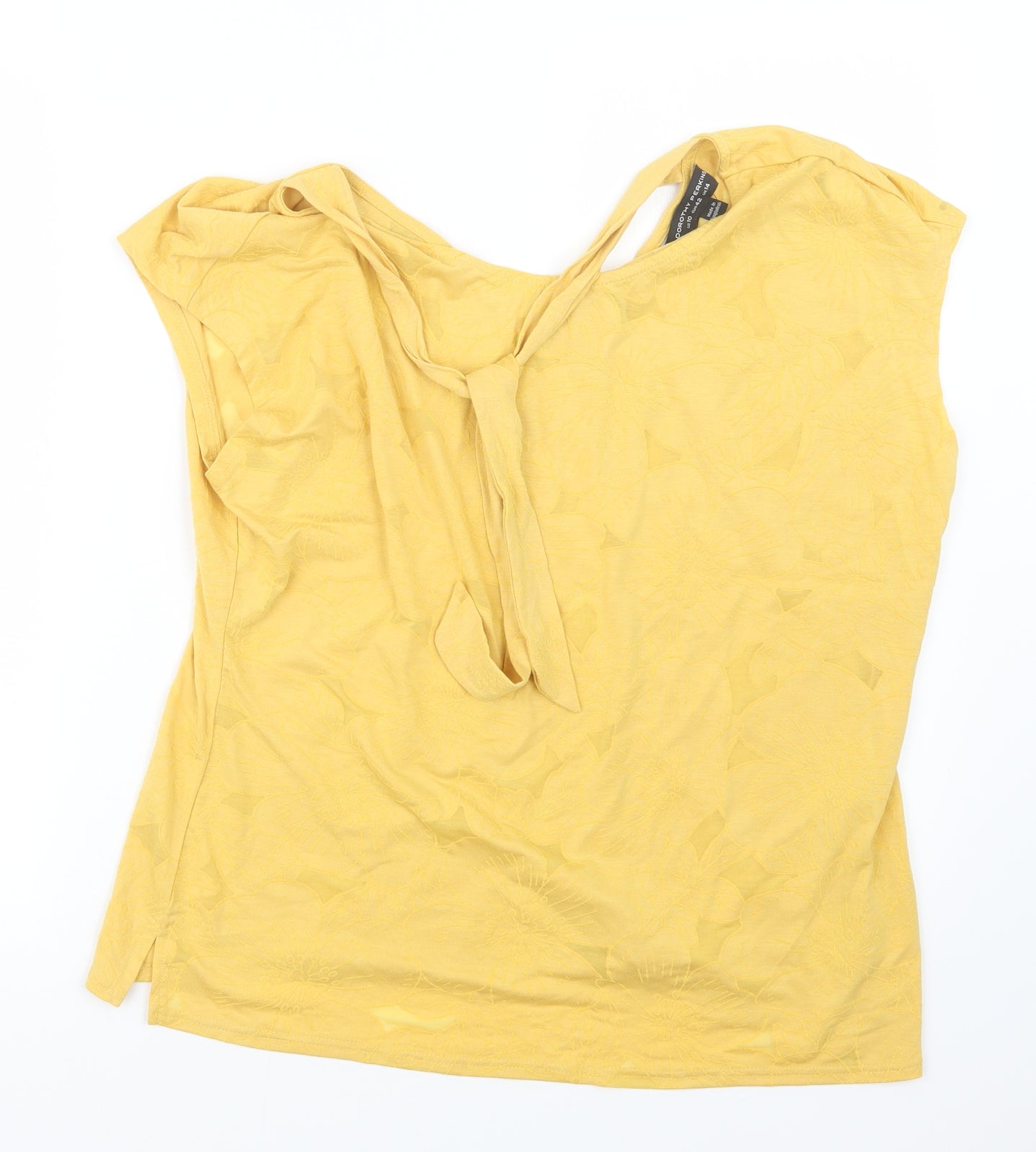 Dorothy Perkins Womens Yellow   Basic T-Shirt Size 14