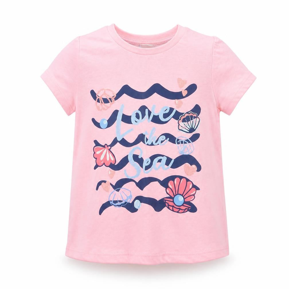 Front view of So Cute girls’ pink basic t-shirt, size 12-18, months