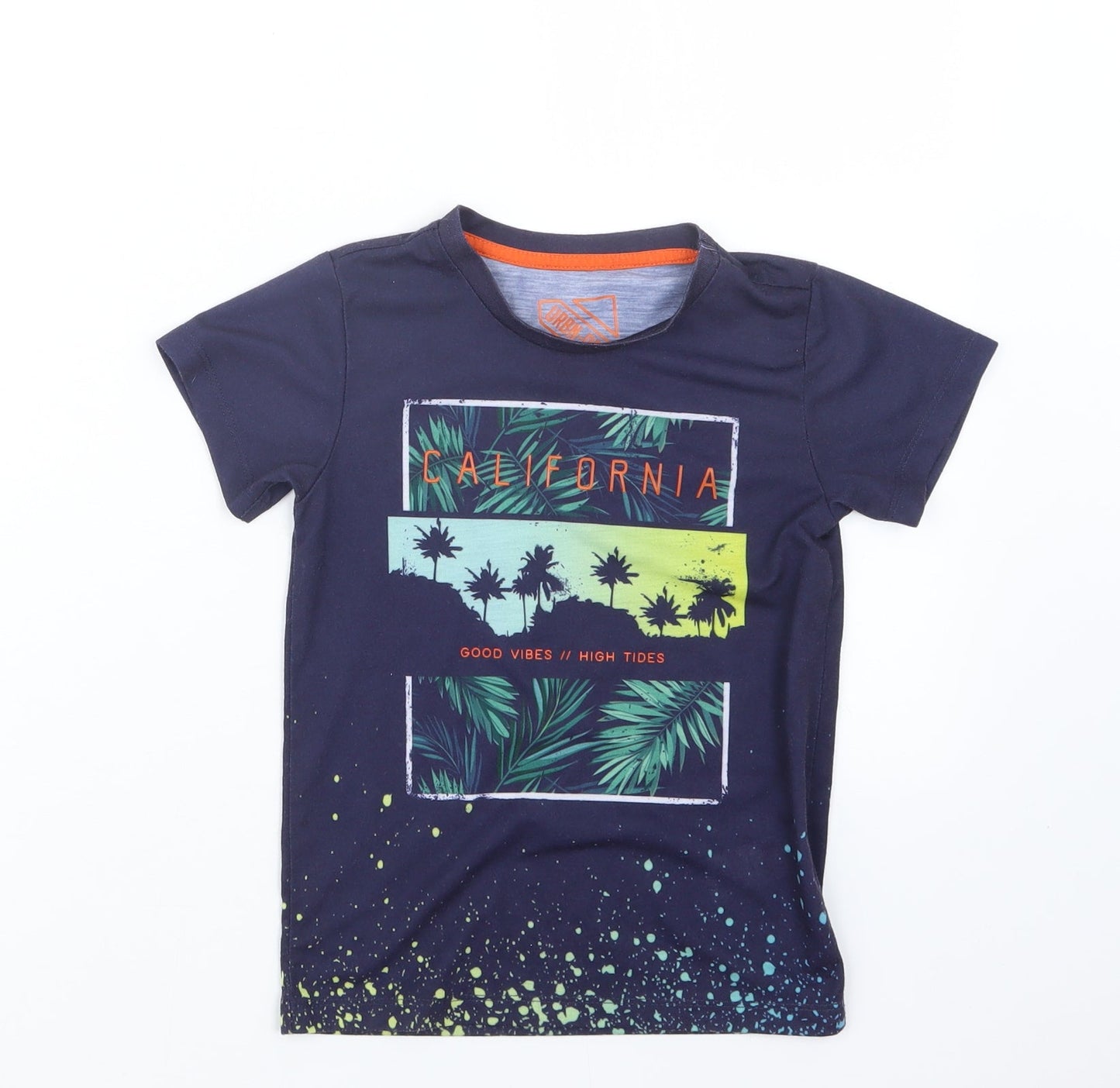 Matalan Boys Blue Geometric  Basic T-Shirt Size 6 Years