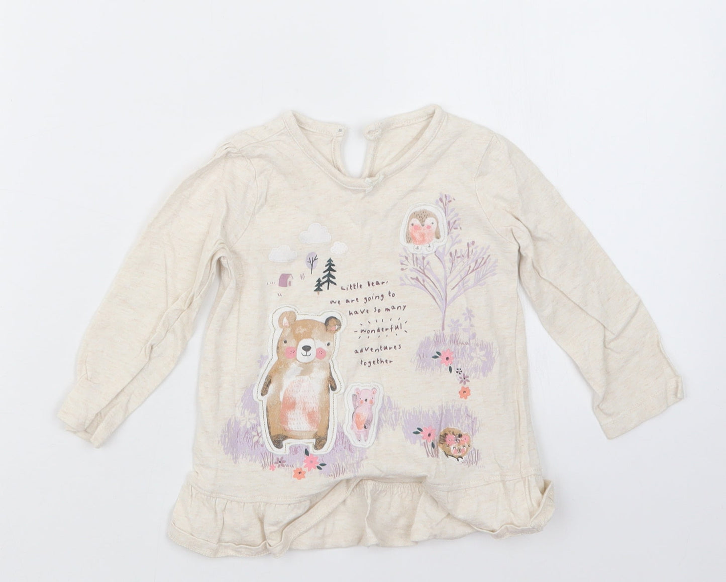 George Girls Beige   Basic T-Shirt Size 9-12 Months