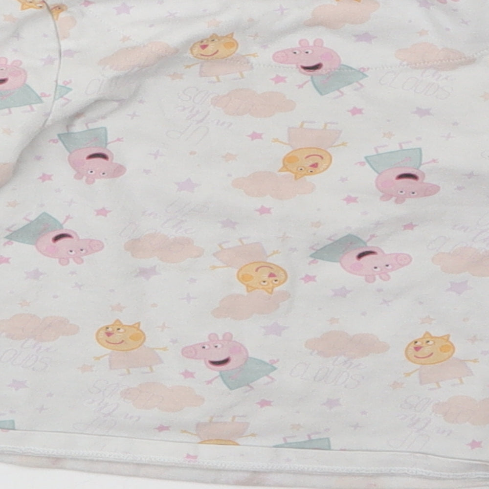 George Girls Grey Geometric  Babydoll Pyjama Top Size 18-24 Months  - Peppa Pig