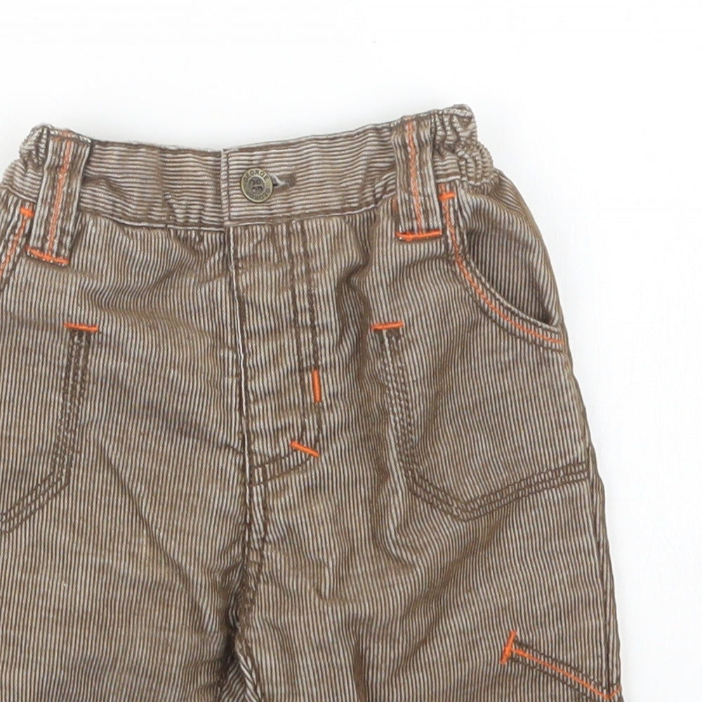 George Boys Brown   Cargo Trousers Size 3-6 Months