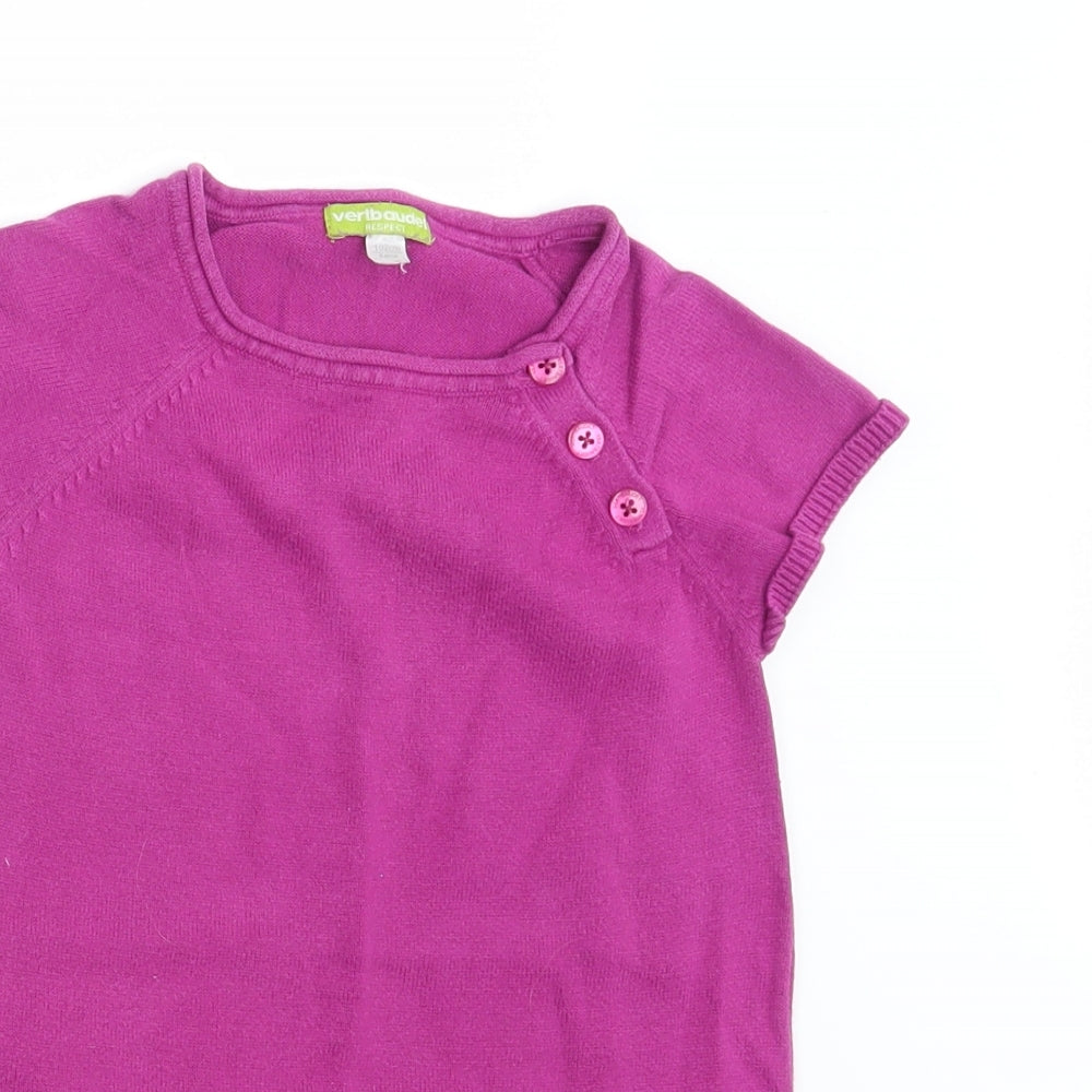 Vertbaudet Girls Purple   Pullover Jumper Size 4 Years