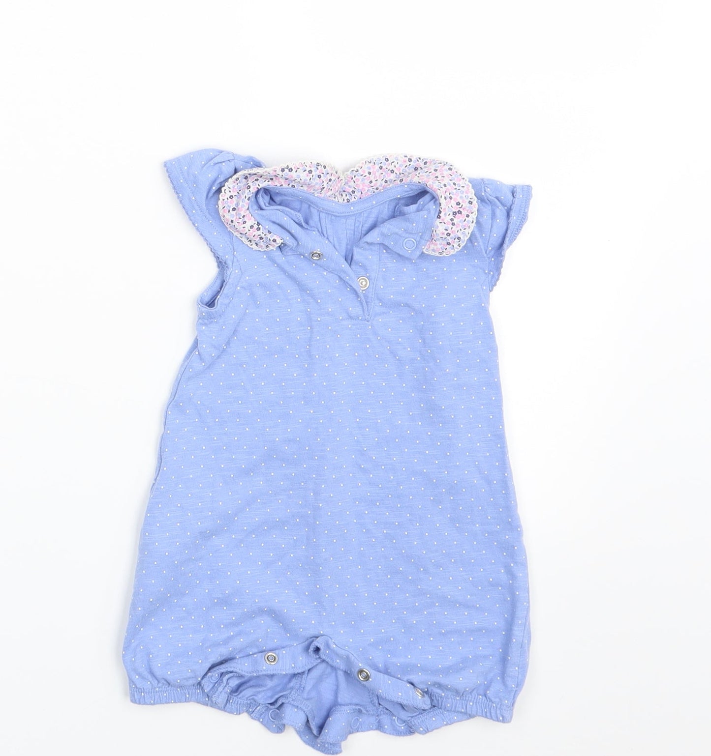 Mothercare Girls Blue Polka Dot  T-Shirt Dress  Size 3-6 Months