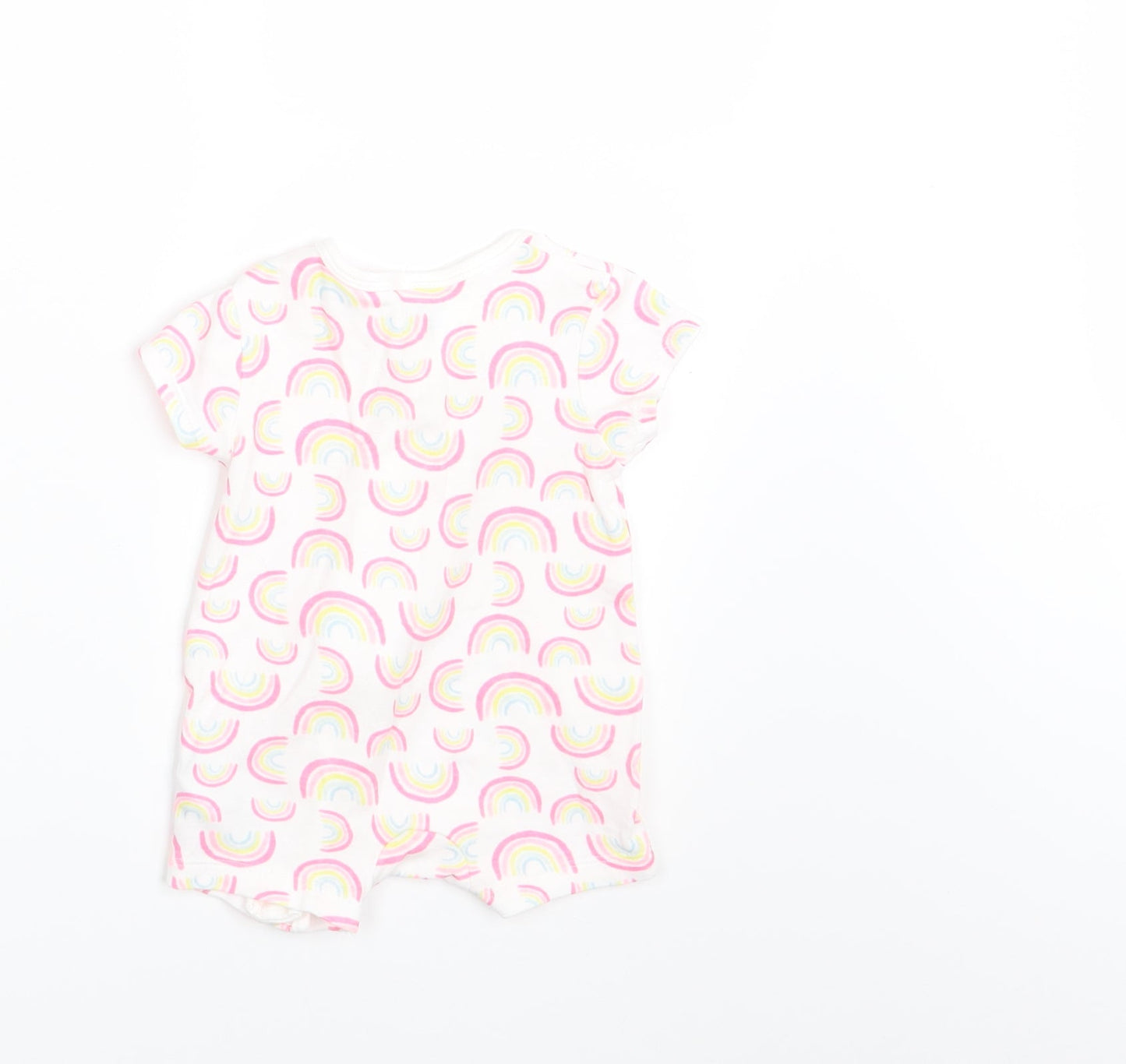 Primark Girls White Colourblock  Romper One-Piece Size 0-3 Months