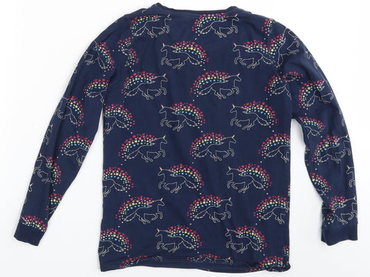 M&S Girls Blue Animal Print  Top Pyjama Top Size 12-13 Years  - Unicorn
