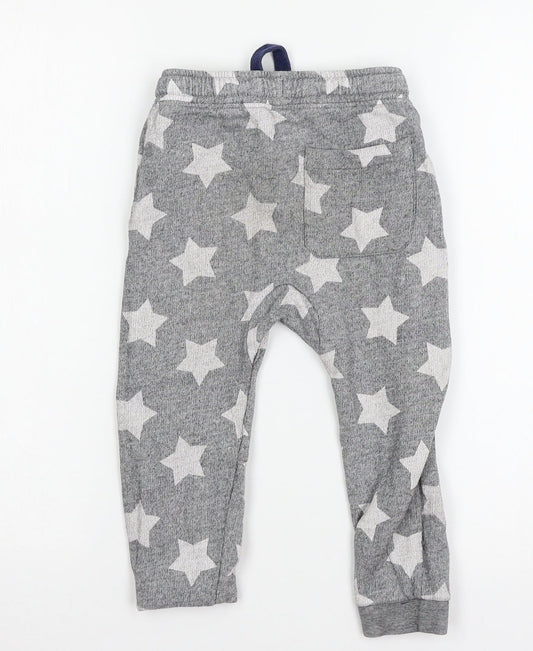 Marks and Spencer Girls Grey Geometric Jersey Capri Pyjama Pants Size 3-4 Years  - Stars