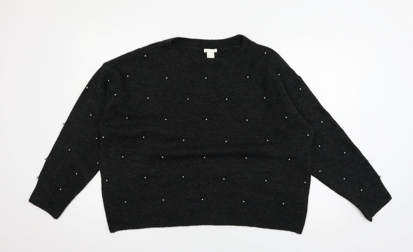H&M Womens Grey  Knit Pullover Jumper Size L