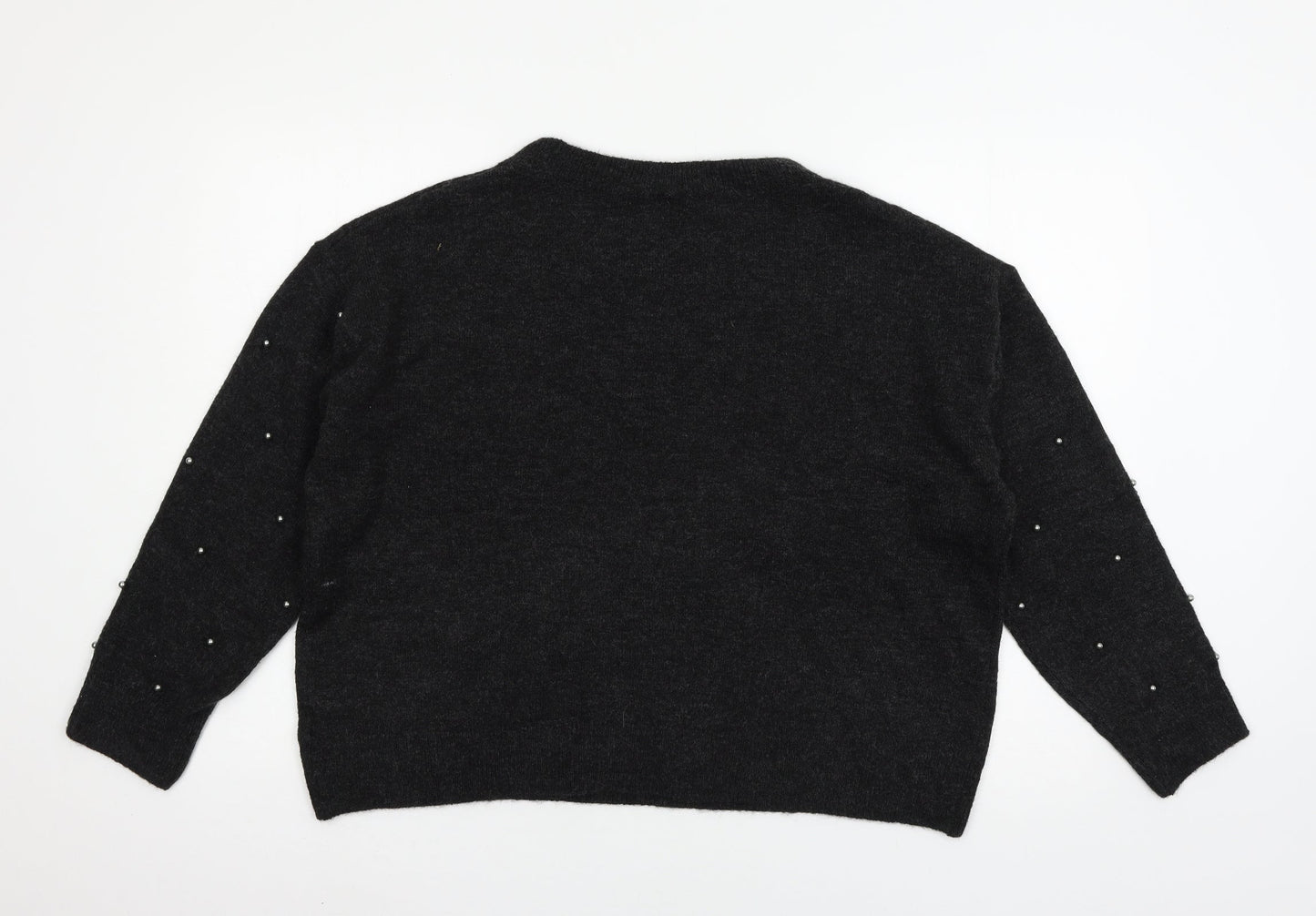 H&M Womens Grey  Knit Pullover Jumper Size L