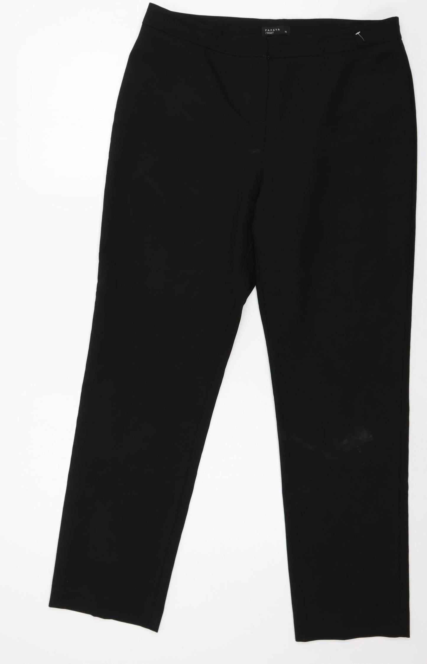Papaya Womens Black   Trousers  Size 14 L30 in