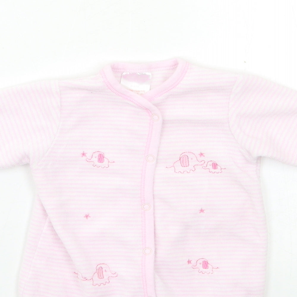 JUST TOO CUTE Baby Pink Striped  Babygrow One-Piece Size 3-6 Months