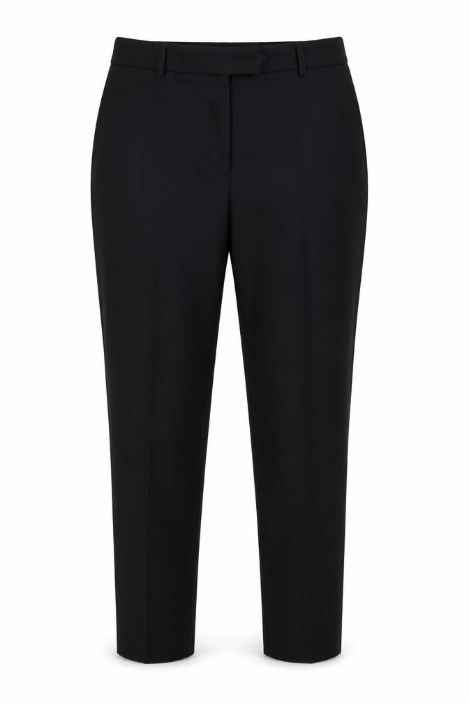 Front view of Linea women’s black trousers, size UK 12, 26-inch leg