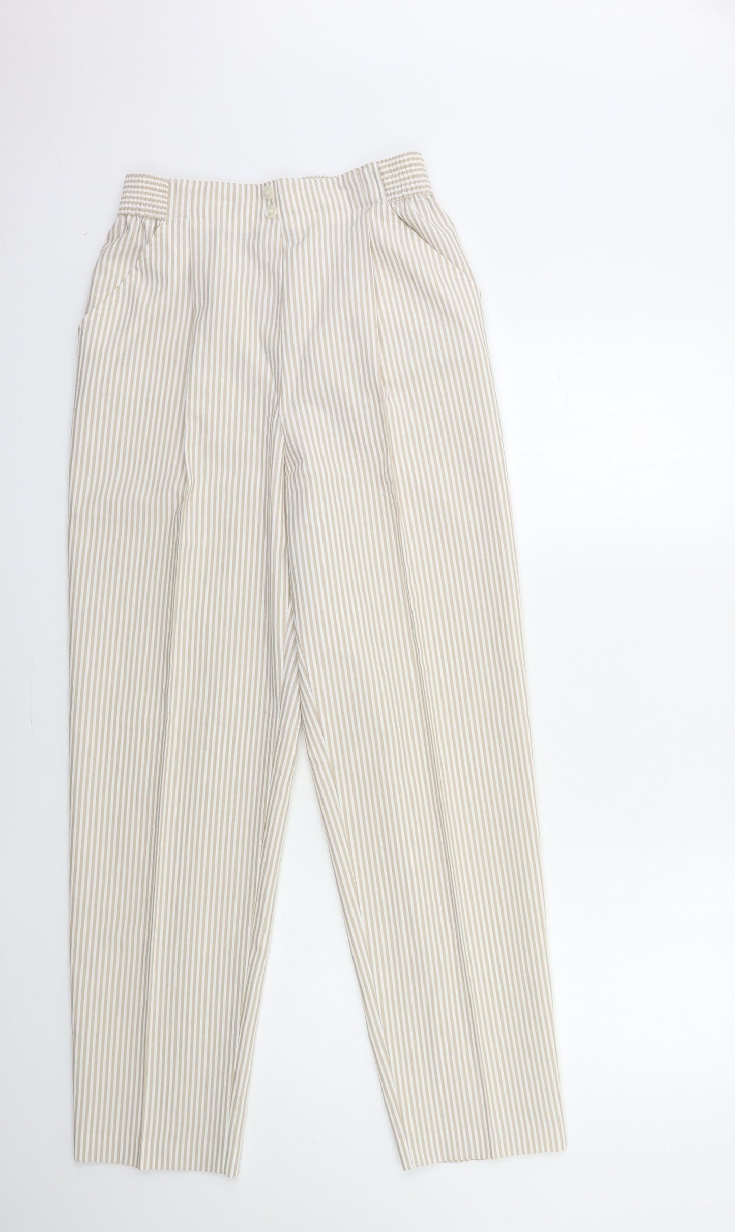Preworn Womens White Striped  Trousers  Size 26 in L30 in