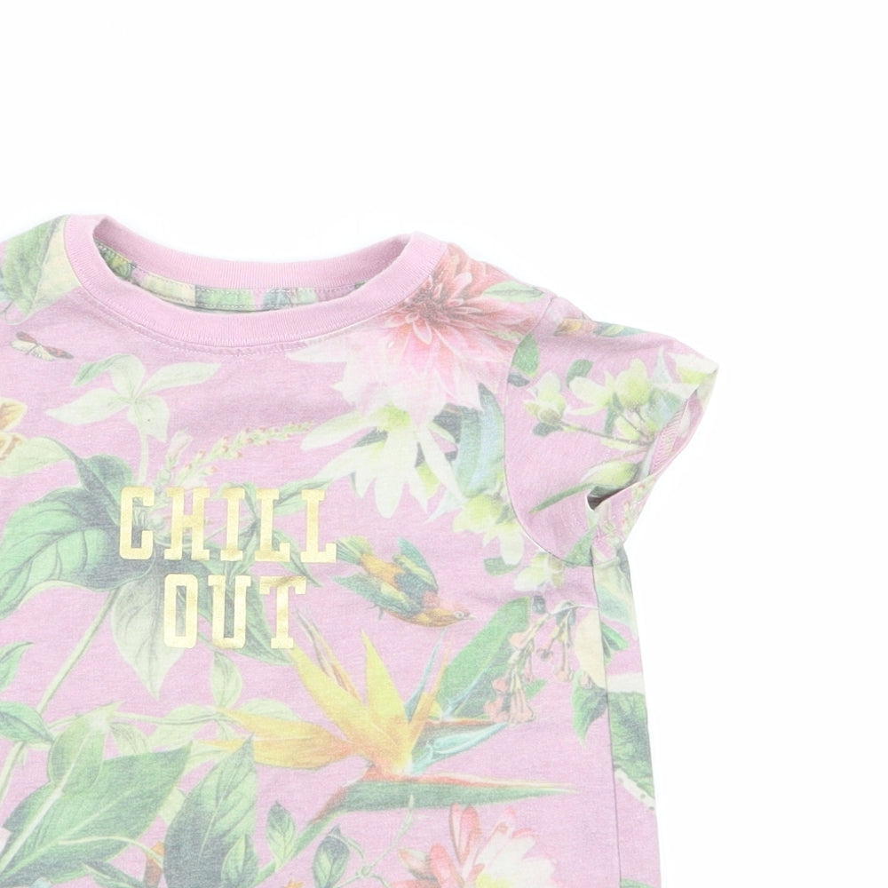 NEXT Girls Multicoloured Floral  Basic T-Shirt Size 3 Years
