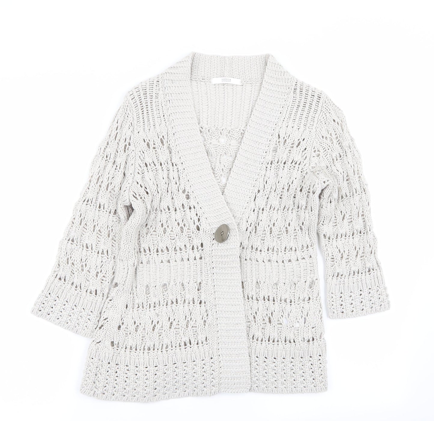 M&S Womens Grey   Cardigan Jumper Size 8