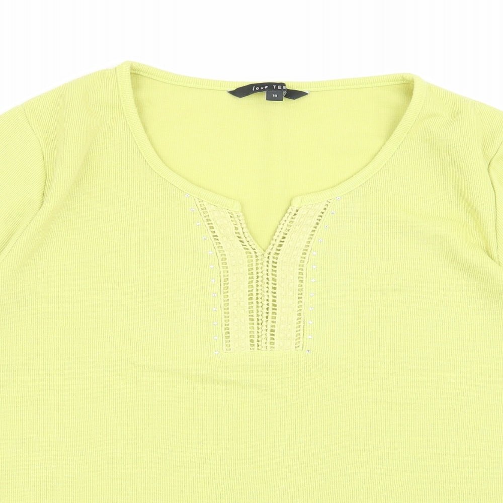 love tees Womens Green   Basic T-Shirt Size 18