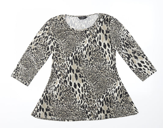 Classic Womens Multicoloured Animal Print  Basic T-Shirt Size 12