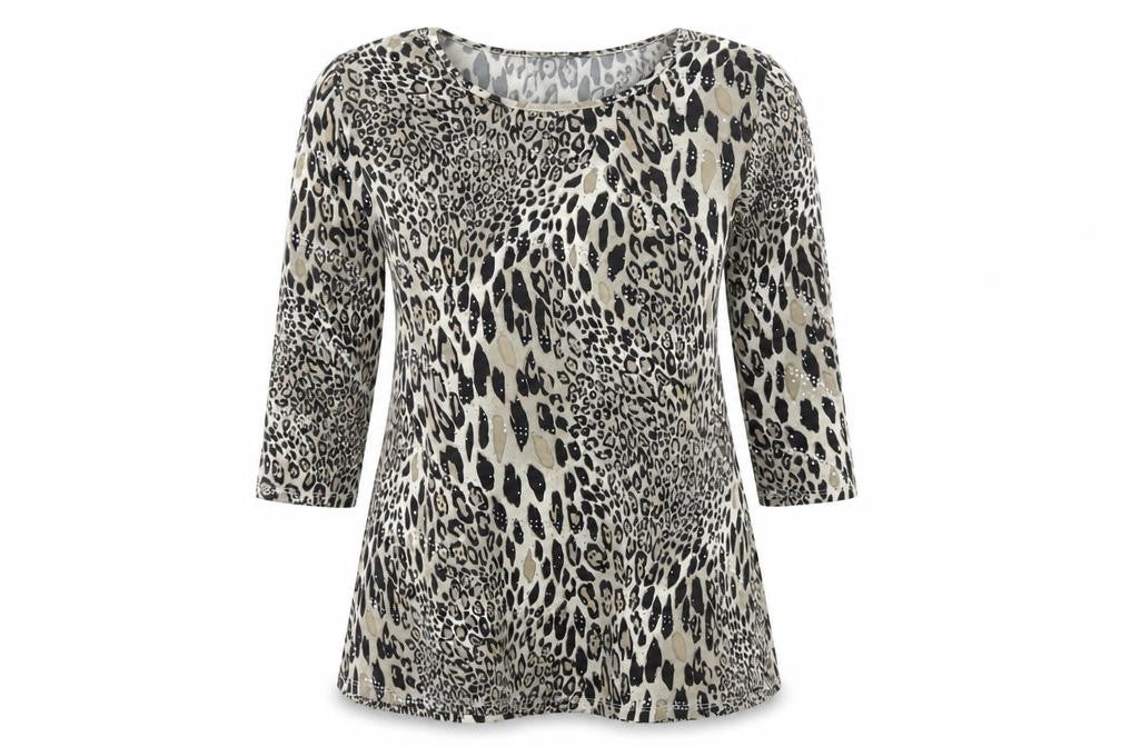 Classics Womens Multicoloured Animal Print  Basic T-Shirt Size 12