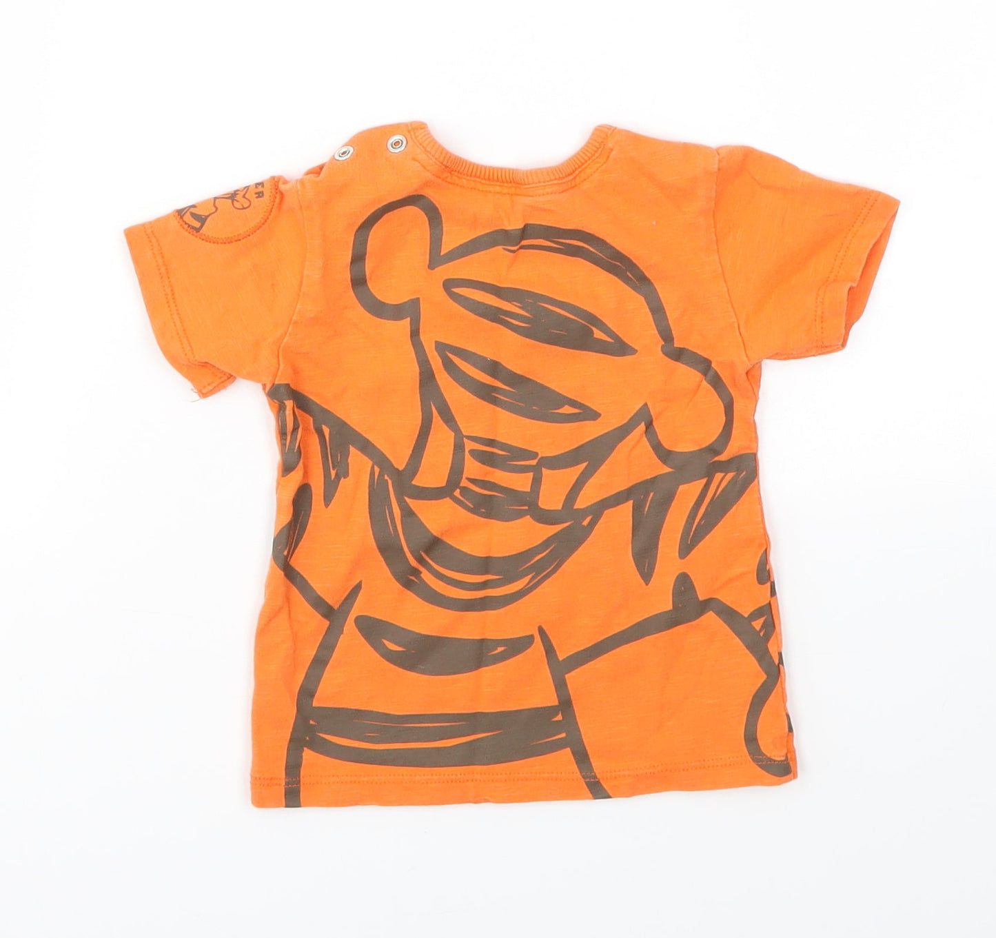 George Boys Orange Animal Print  Basic T-Shirt Size 6-9 Months