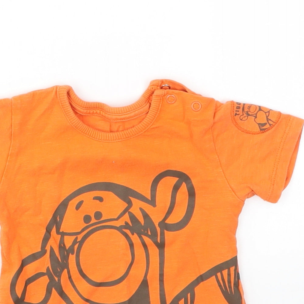 George Boys Orange Animal Print  Basic T-Shirt Size 6-9 Months