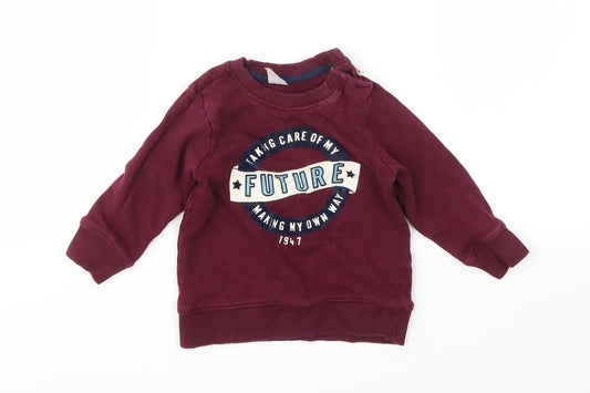 H&M Boys Purple   Pullover Jumper Size 12-18 Months