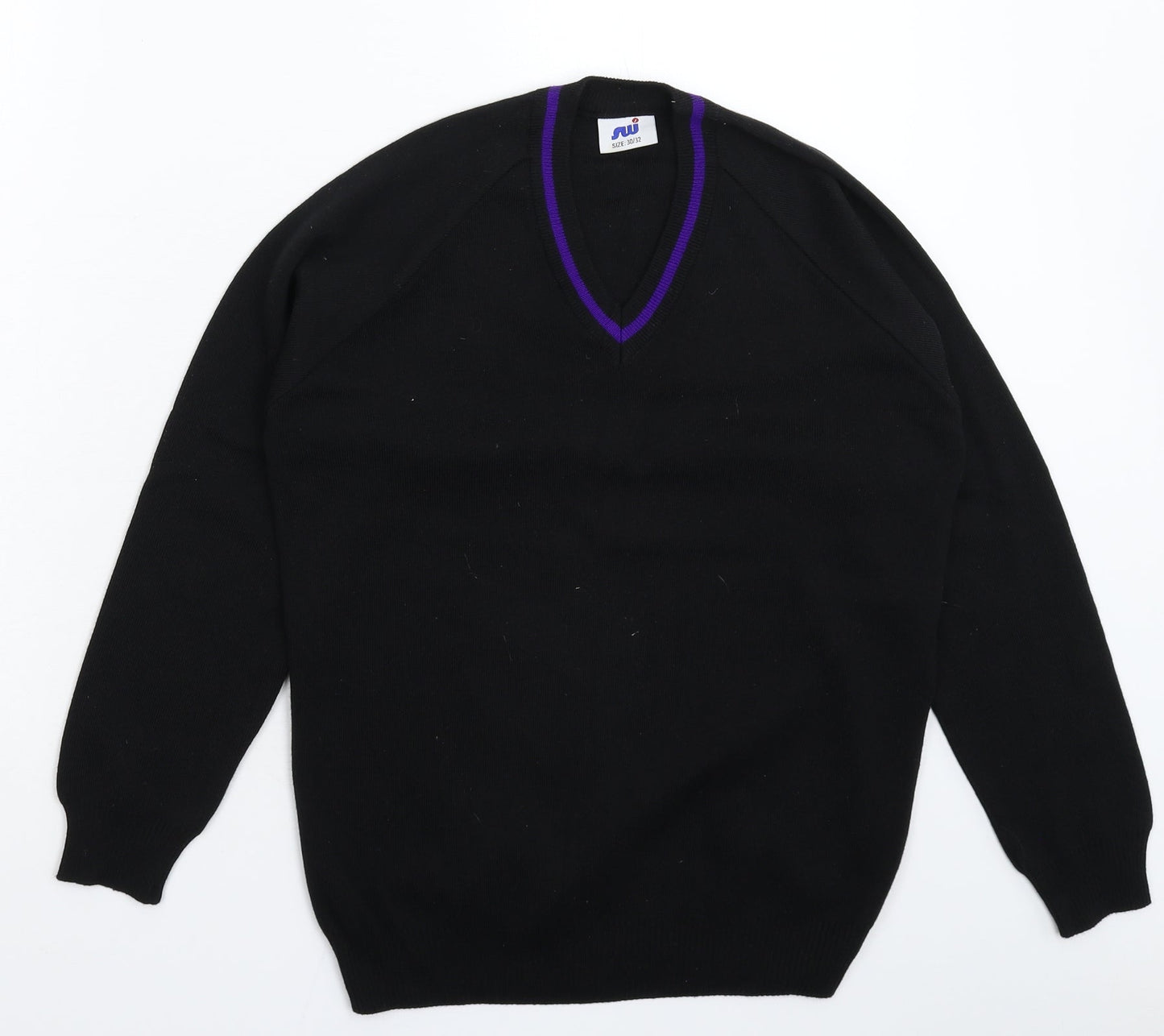 Swi Womens Black  Knit Pullover Jumper Size XS