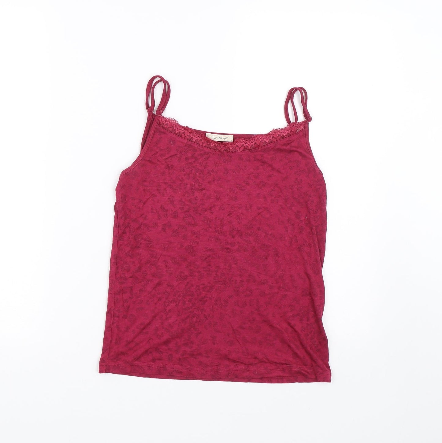 Htown Womens Pink Animal Print  Basic Tank Size S
