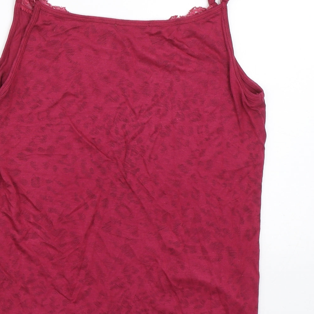 Htown Womens Pink Animal Print  Basic Tank Size S