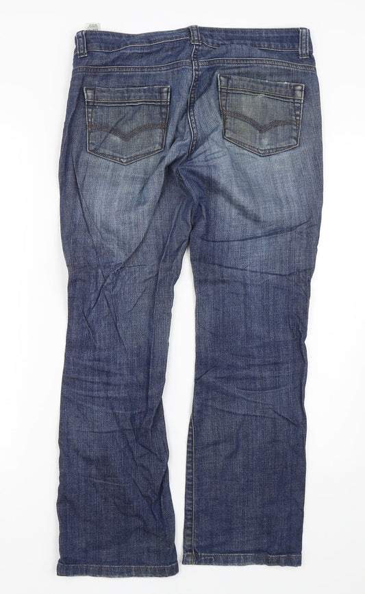 M&S Womens Blue  Denim Straight Jeans Size 10 L27 in
