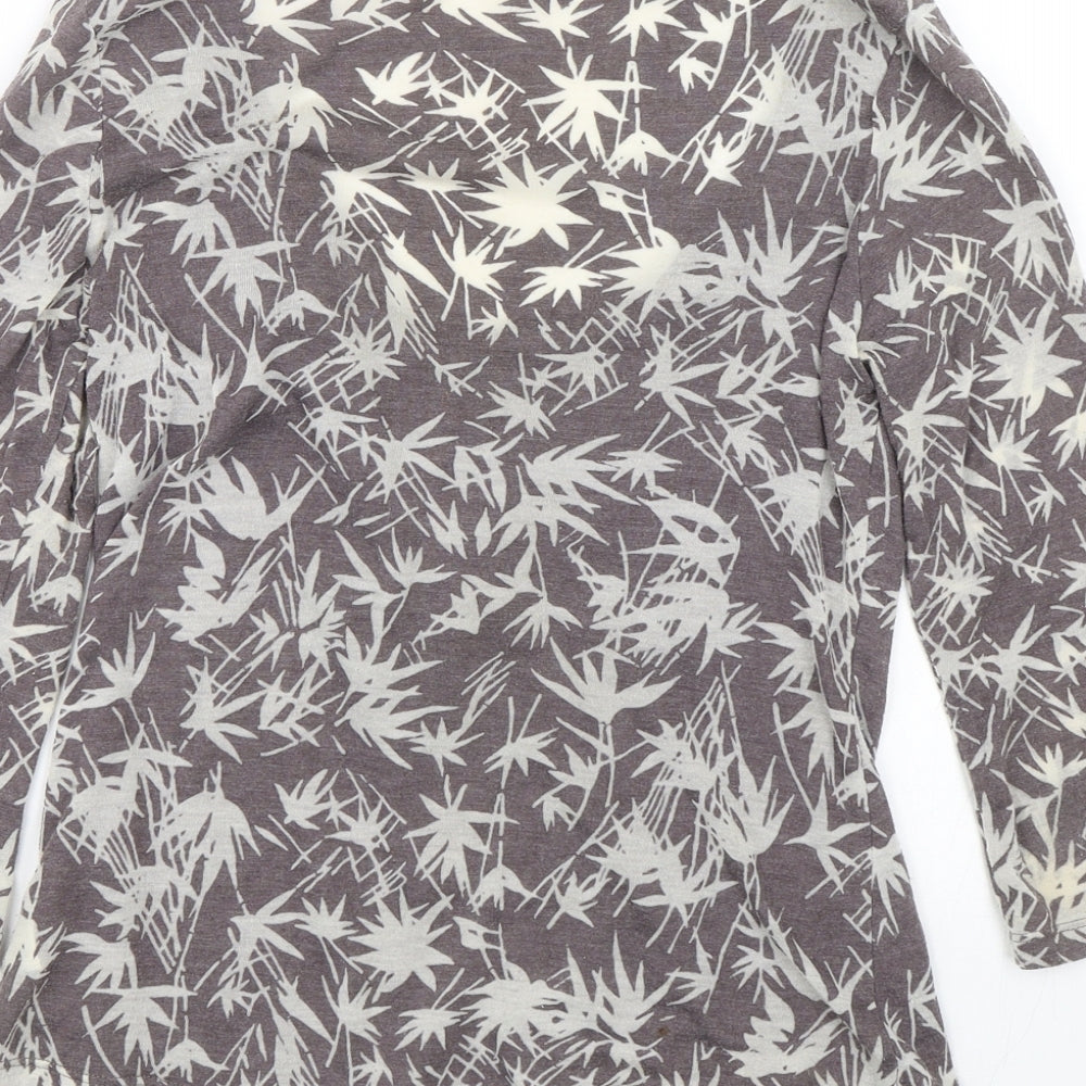 RJR.John Rocha Womens Brown Floral  Basic T-Shirt Size 8