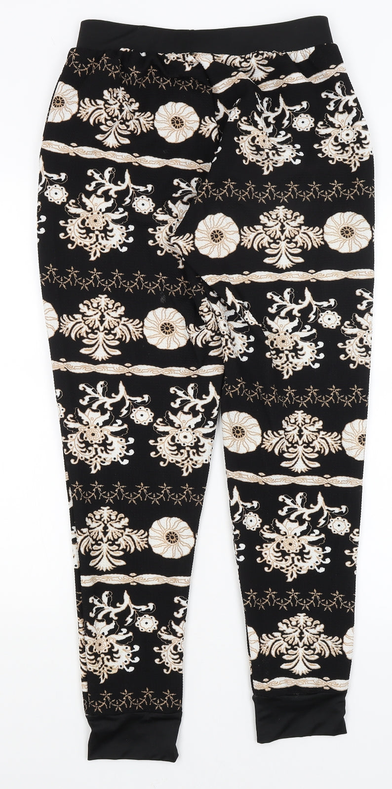 Preworn Womens Black Paisley  Capri Trousers Size S L27 in