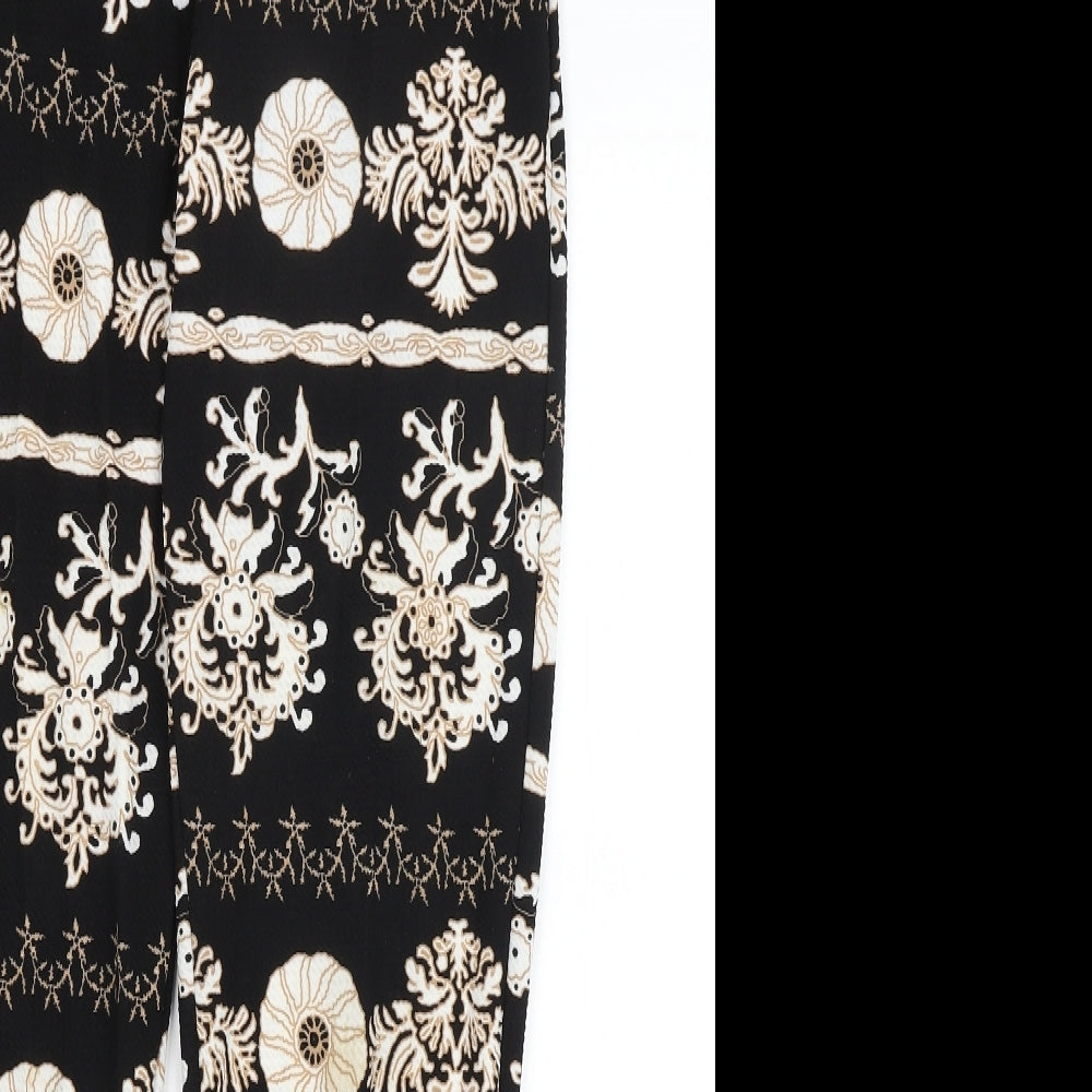 Preworn Womens Black Paisley  Capri Trousers Size S L27 in