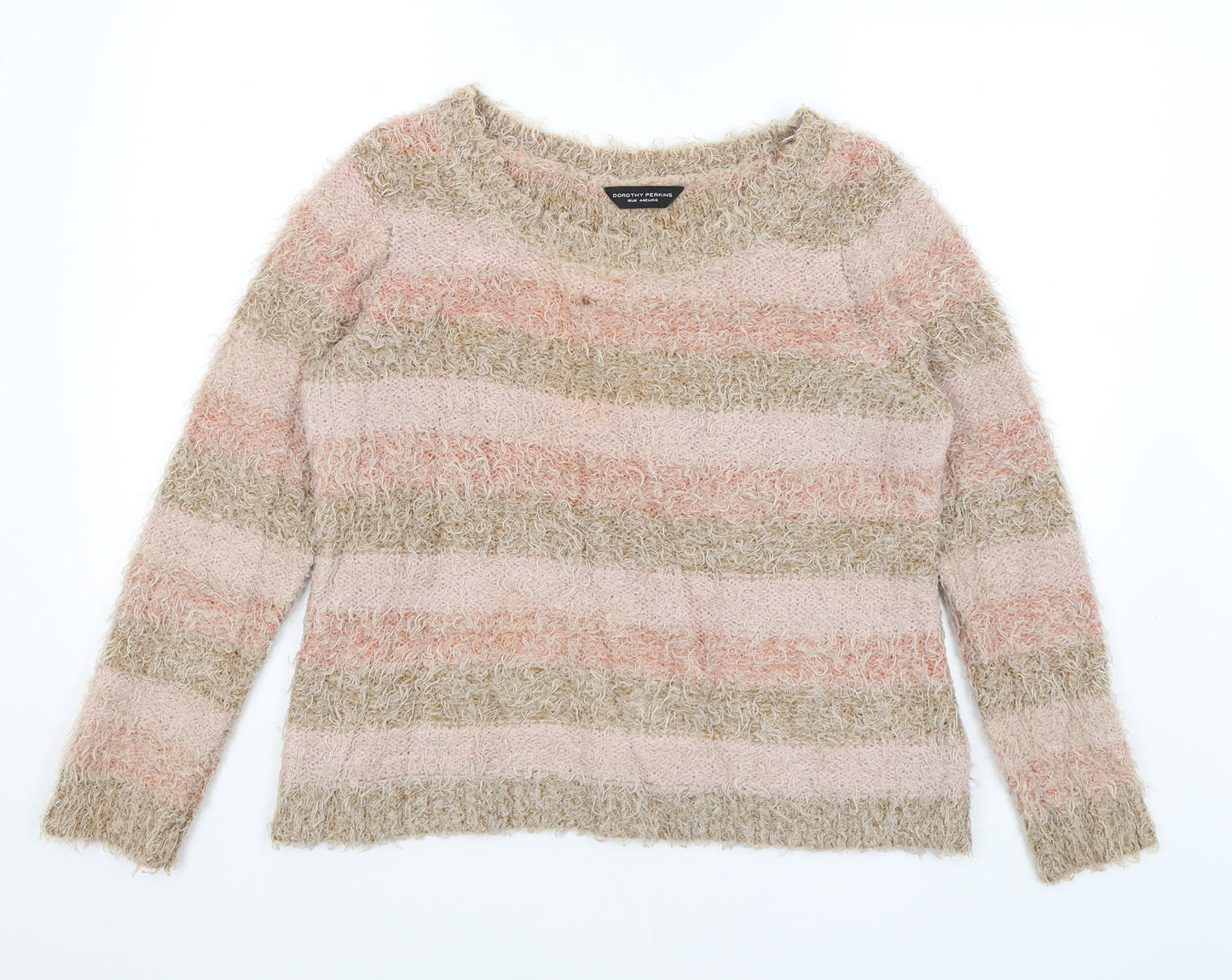 Dorothy Perkins Womens Brown Striped  Pullover Jumper Size 16