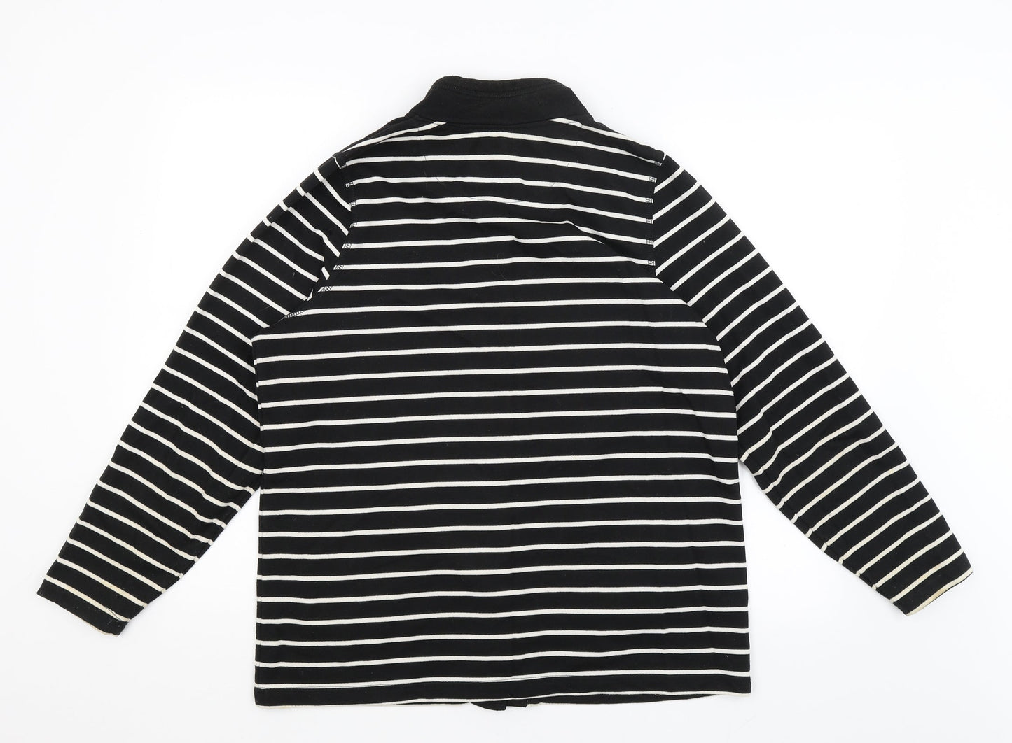 BM Womens Black Striped  Cardigan Jumper Size M