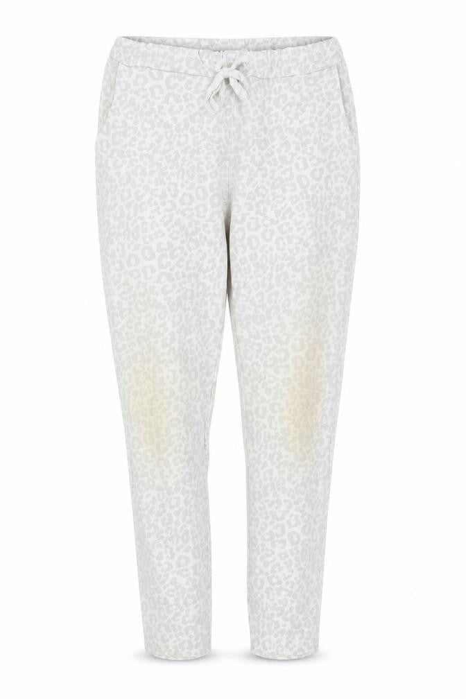 Moda Womens White Animal Print  Trousers  Size S L27 in