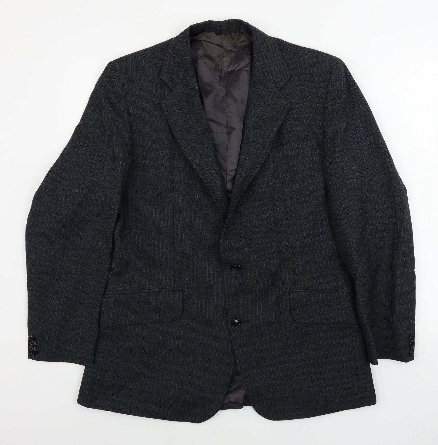 Preworn  Mens Grey Striped  Jacket Blazer Size 38