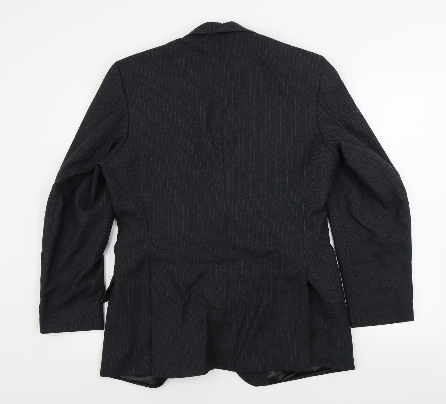 Preworn  Mens Grey Striped  Jacket Blazer Size 38