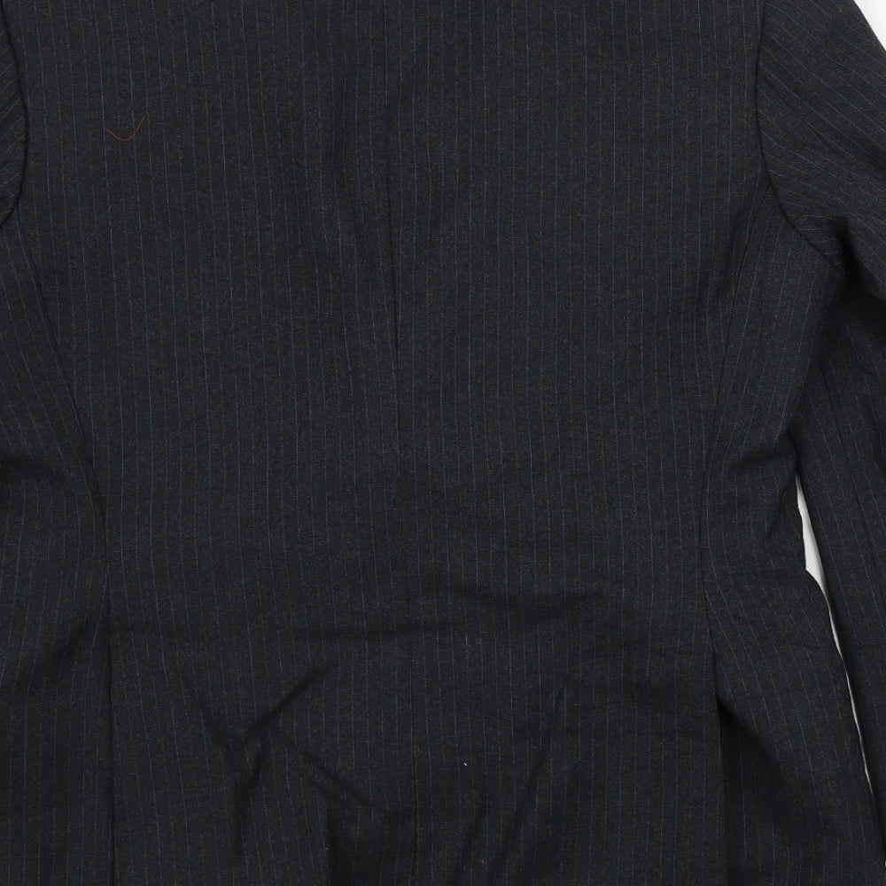 Preworn  Mens Grey Striped  Jacket Blazer Size 38