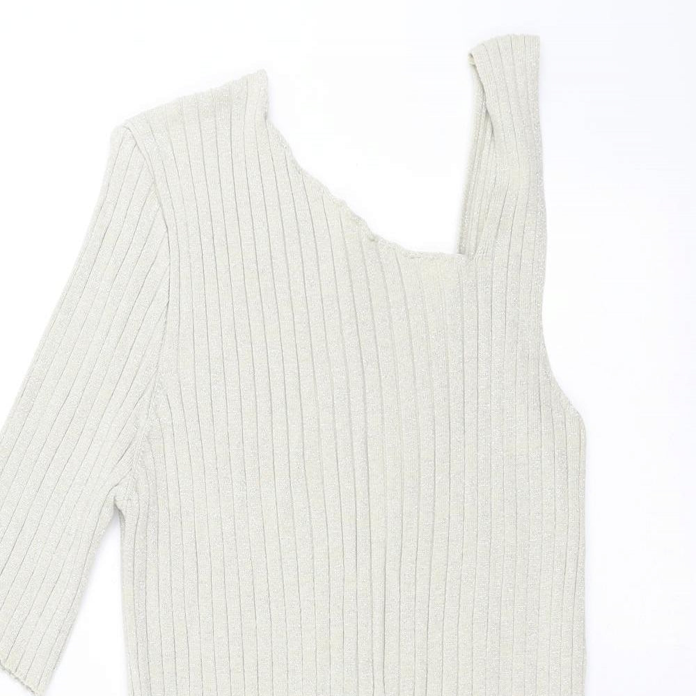 NEXT Womens Beige   Pullover Jumper Size 14  - One Sleeve