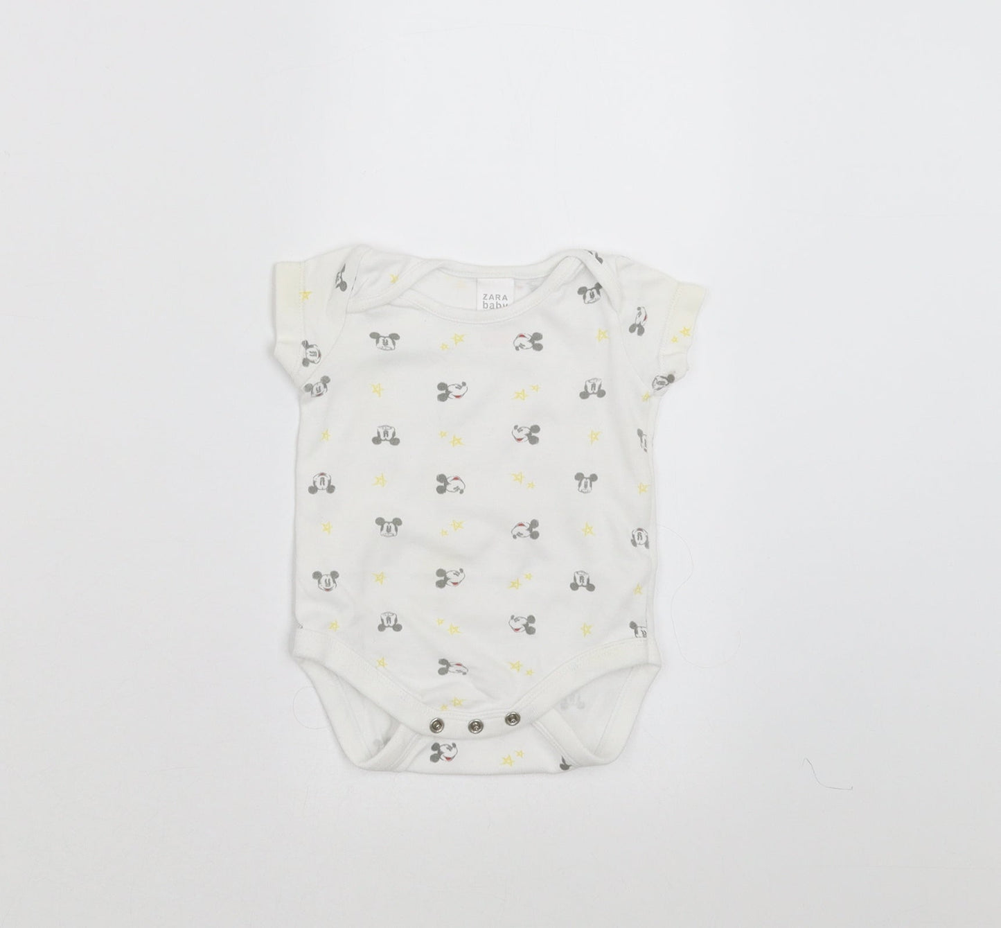 Zara Baby Baby White   Babygrow One-Piece Size 0-3 Months  - Mickey mouse