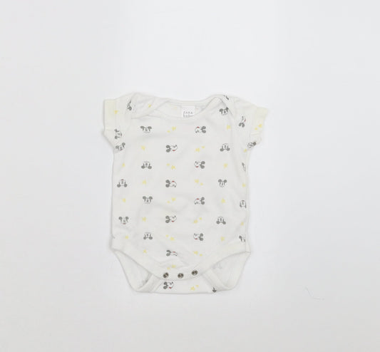 Zara Baby Baby White   Babygrow One-Piece Size 0-3 Months  - Mickey mouse