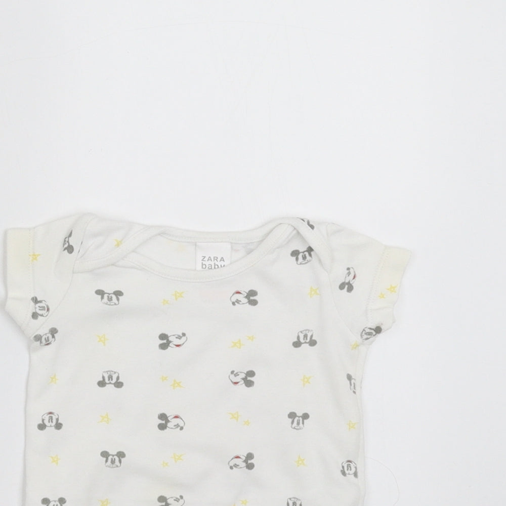 Zara Baby Baby White   Babygrow One-Piece Size 0-3 Months  - Mickey mouse