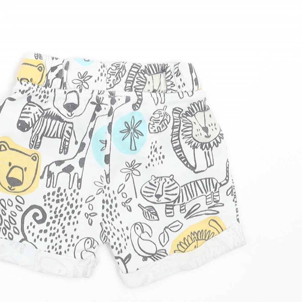 Marks and Spencer Baby White    Trousers Size 0-3 Months  - animals
