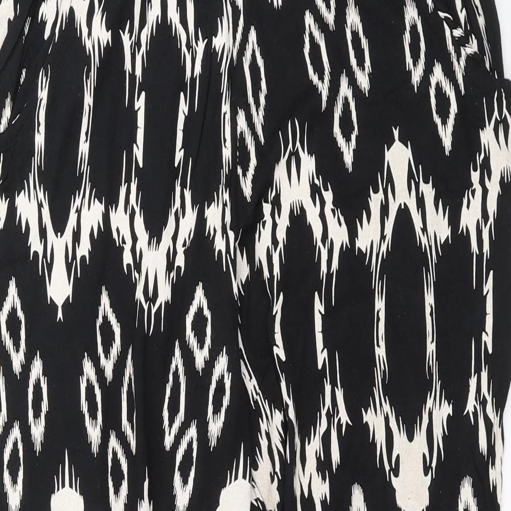 Liquid Womens Black Geometric  Trousers  Size M L27 in