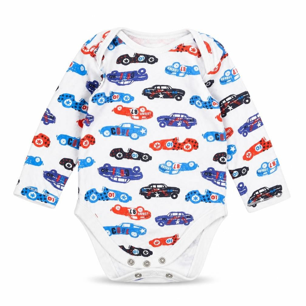 Nutmeg Baby White   Babygrow One-Piece Size 3-6 Months  - cars
