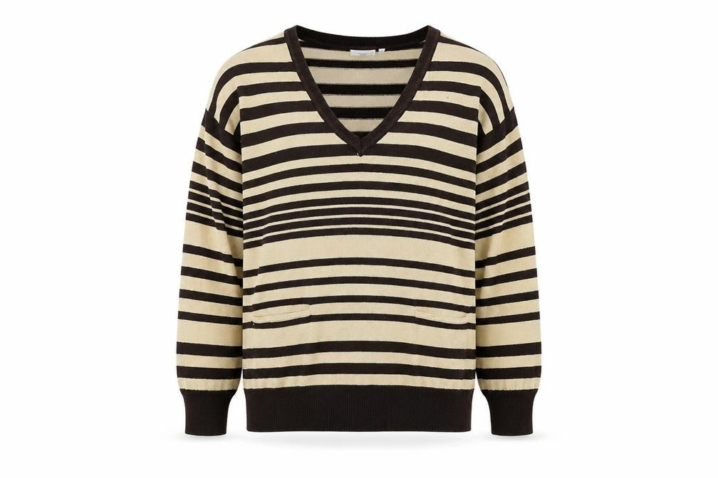 New Look Womens Beige Striped  Pullover Jumper Size 10