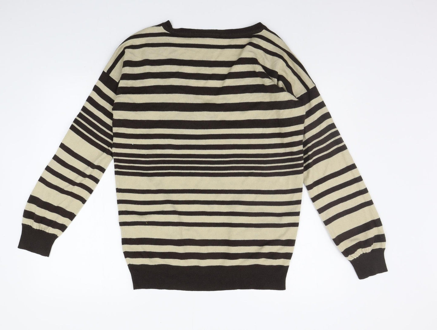 New Look Womens Beige Striped  Pullover Jumper Size 10