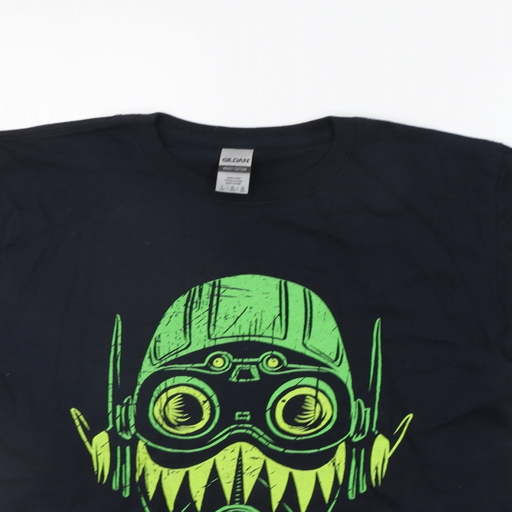 Gildan Boys Black   Basic T-Shirt Size L